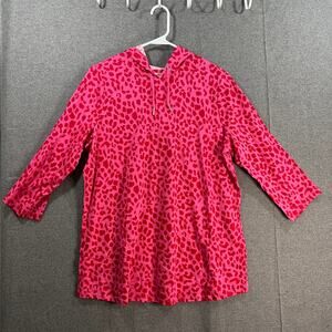 Belle by Kim Gravel Pink Leopard Short Sleeve Top